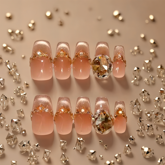 Bronzed Crown Press-On Nails